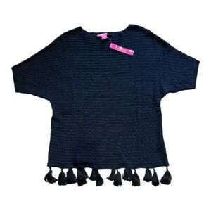 ⭐️NWT⭐️Catherine Malandrino Women’s Black Tassel Sweater